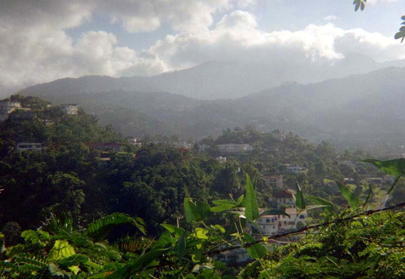 Blue Mountains just north of Kingston Jamaica